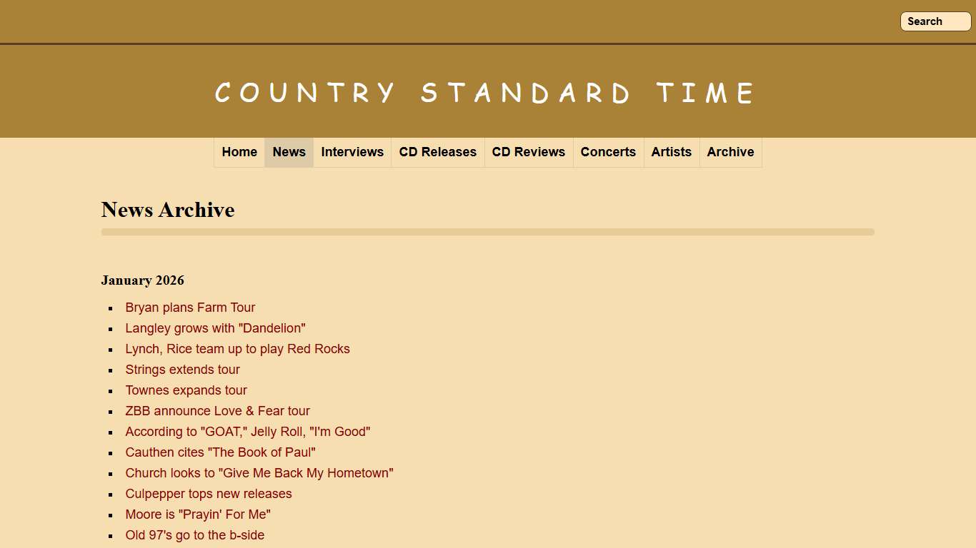 Country Standard Time Archive