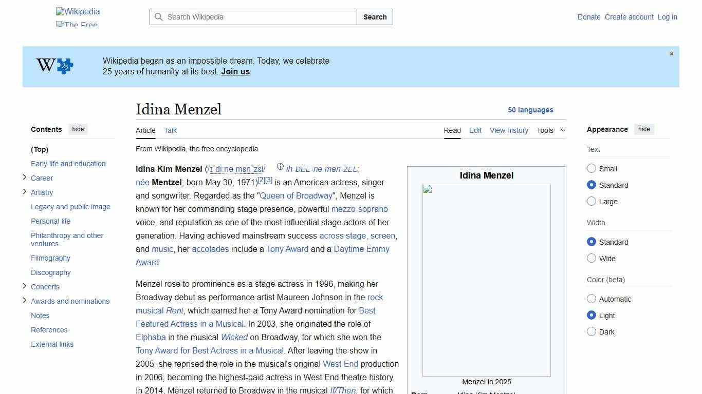 Idina Menzel - Wikipedia